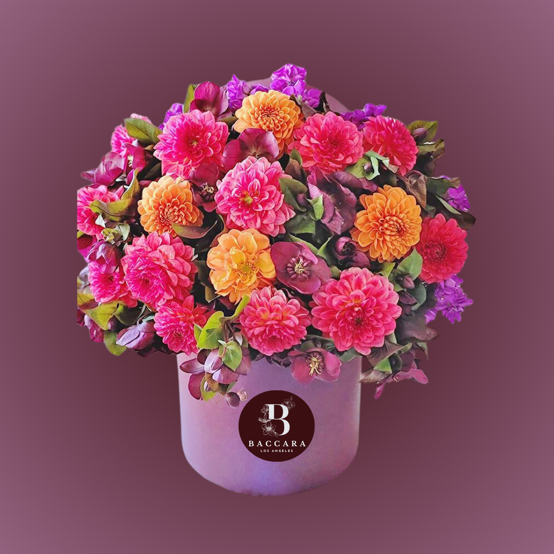 Vibrant Summer Harmony: Purple, Orange & Yellow Flower Arrangement