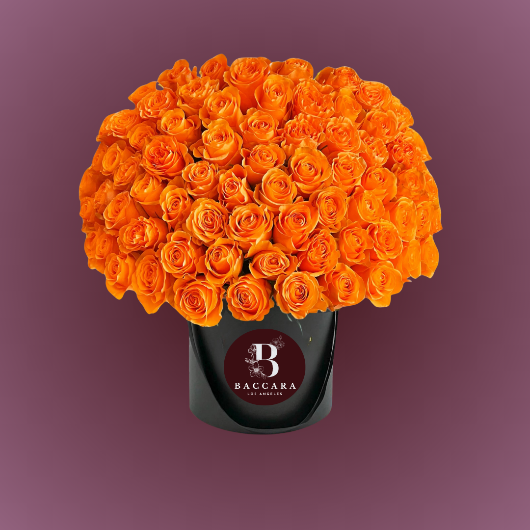 Sunset Charm: Orange Rose Box