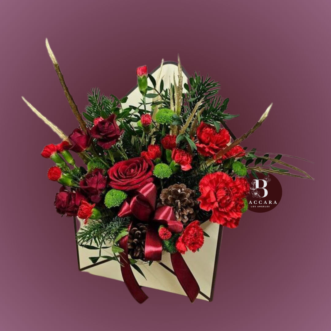 Crimson Glow: Winter Floral Arrangement