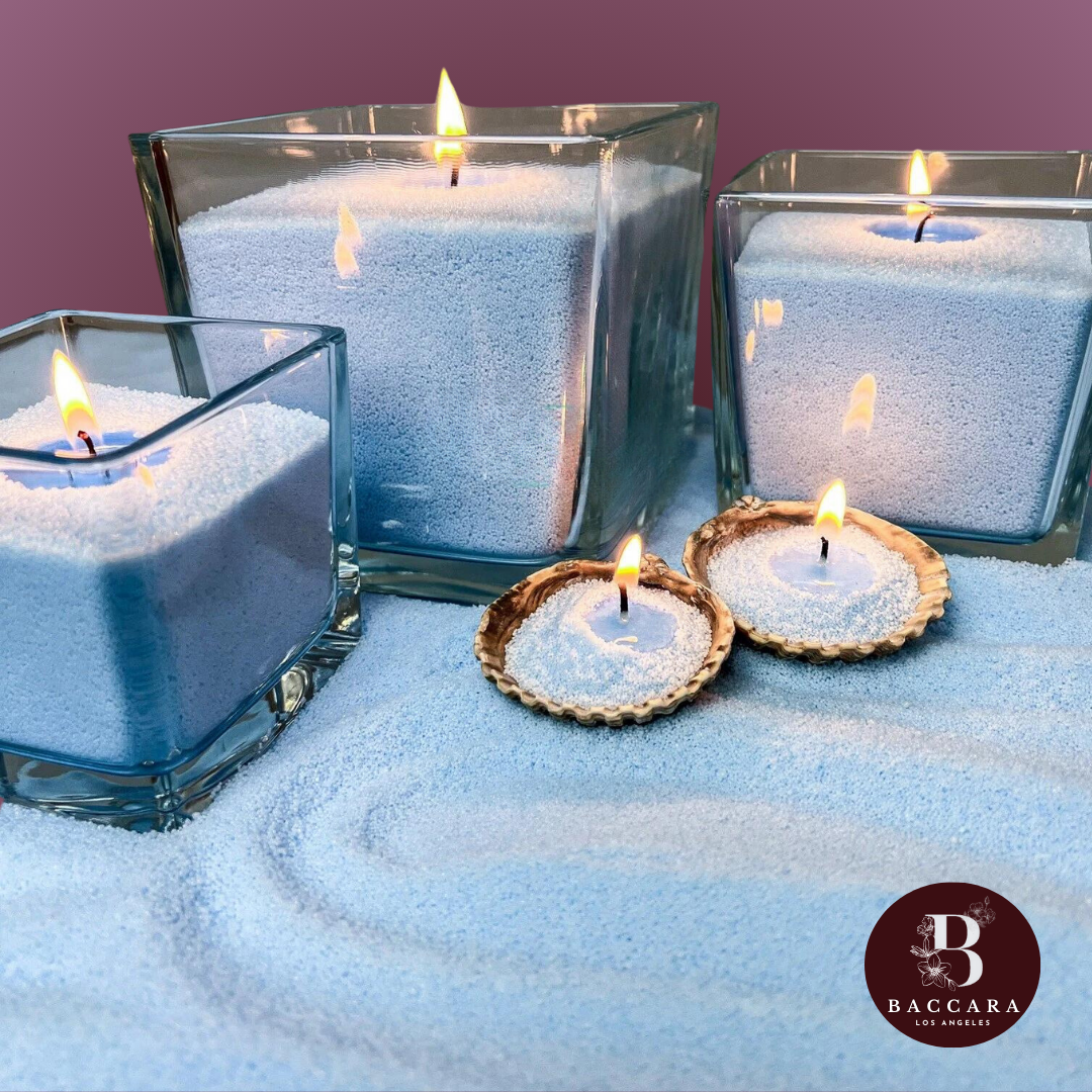 Dreamy Baby Blue Pearl Candles