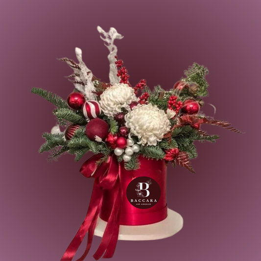 Winter Wonderland: Red & White Floral Arrangement