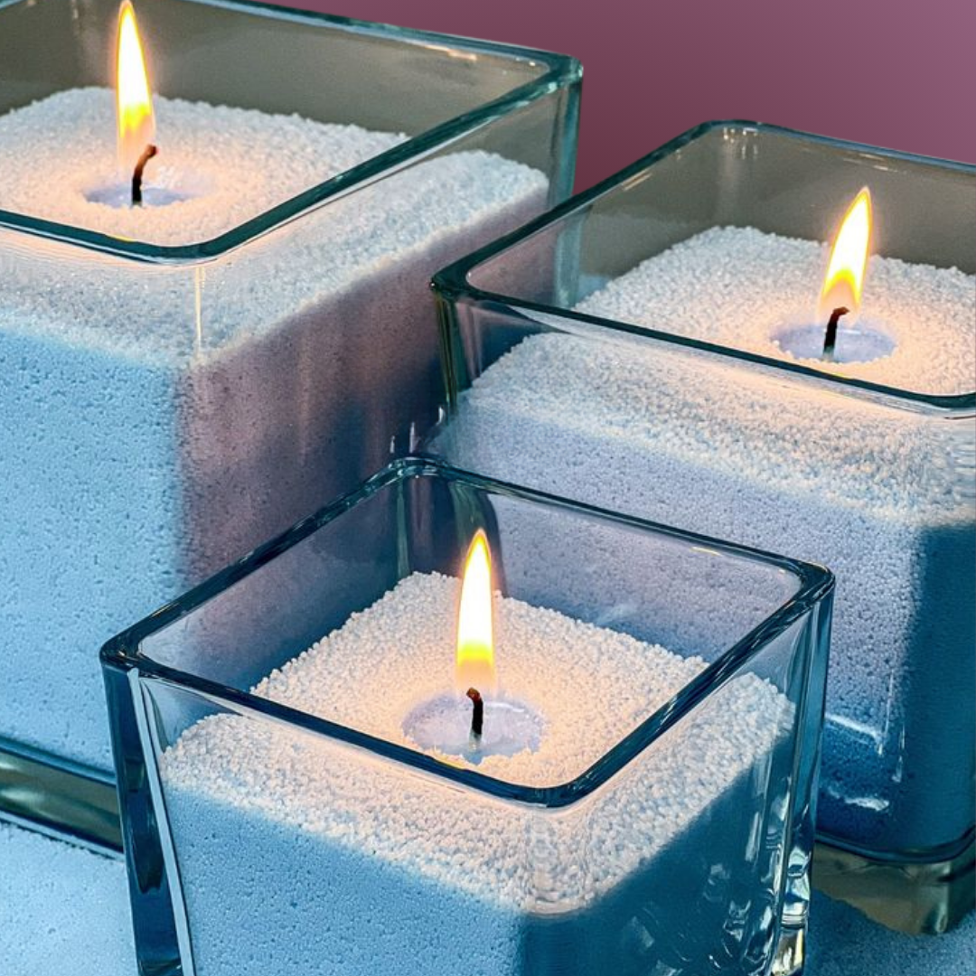 Dreamy Baby Blue Pearl Candles