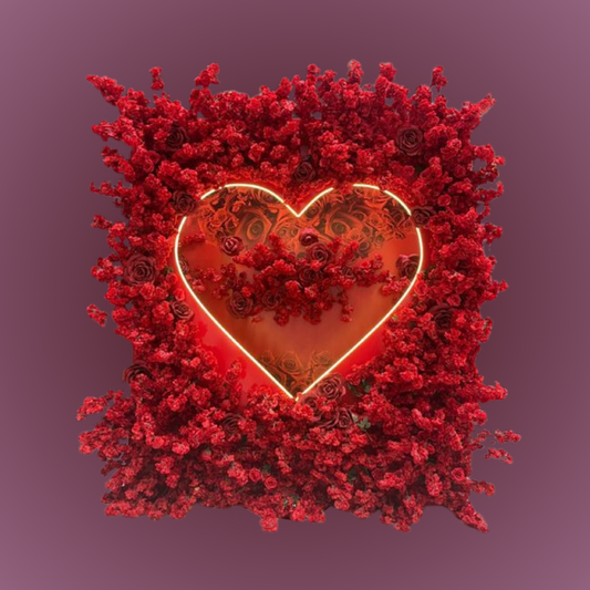 Romantic Bloom Wall: Valentine's Day Floral Backdrop Design