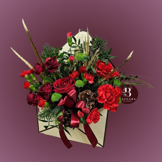 Crimson Glow: Winter Floral Arrangement
